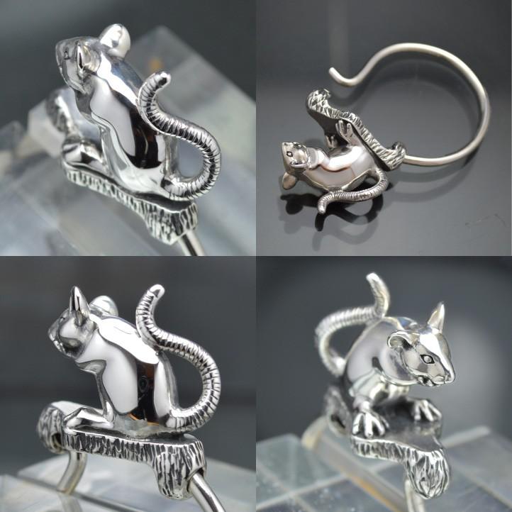 銀のねずみ マウスキーリング シルバー925製 Silver925 (キーホルダー