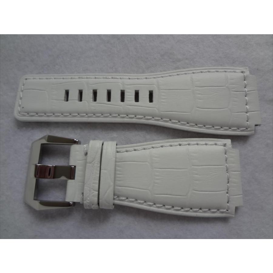 Bell&Rossベル&ロス用BR03/BR01レザーバンド白ベルト24mm : パーツ