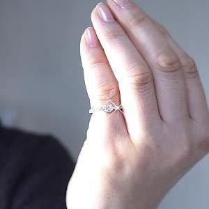 リング 指輪 アクアマリン ピンキー ダイヤモンド パワーストーン K10