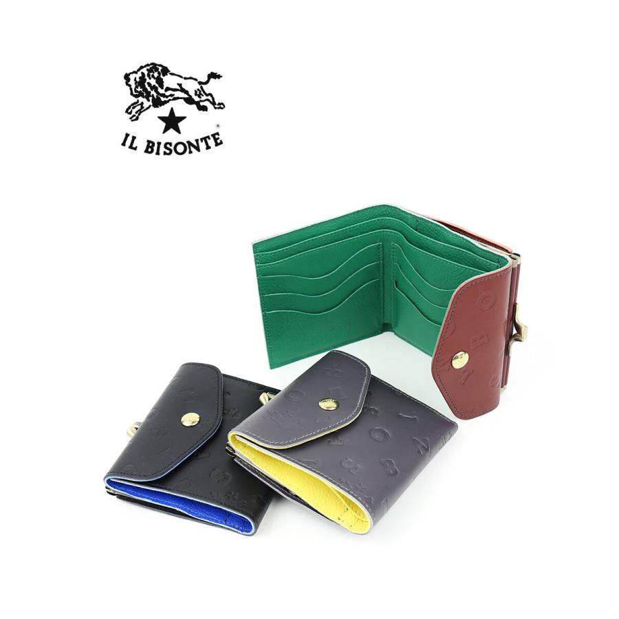 IL BISONTE（イルビゾンテ） ロゴエンボスドレザー 二つ折り財布