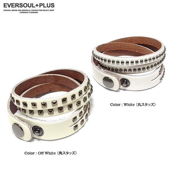 レザーブレスレット メンズ レザー ブレスレット スタッズ パンク