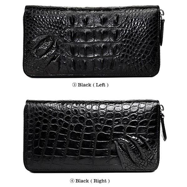 ワニ革 本革 クロコダイル 爪 財布 長財布 レザー ラウンドファスナー