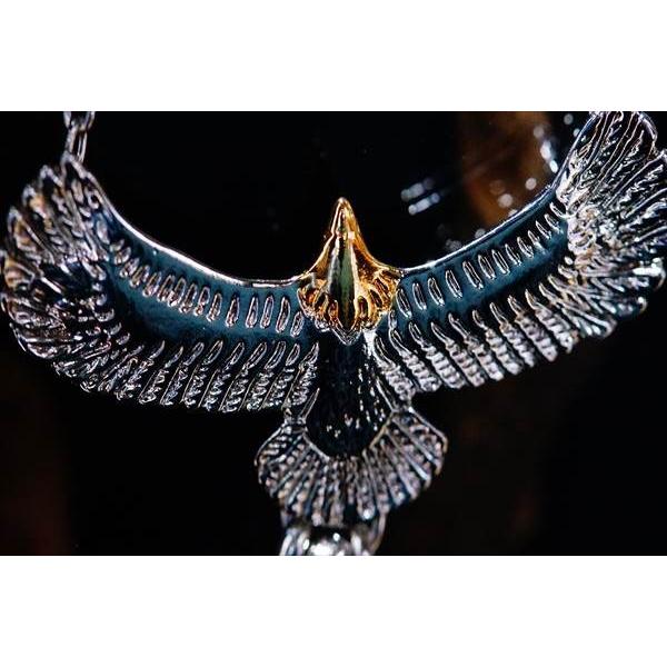 Indian Jewelry ビッグイーグル&3フェザー ゴールドカラーハート