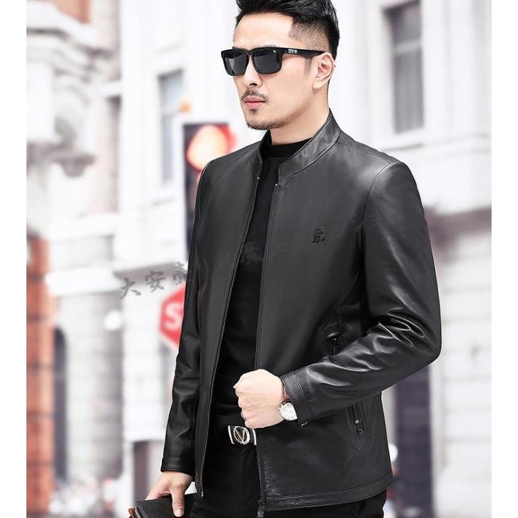 レザージャケットメンズ高級ラム革羊革防風防寒40代50代60代革