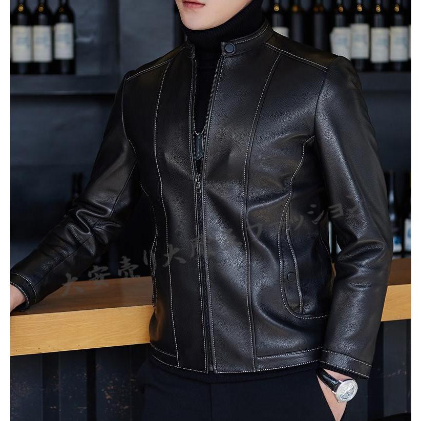 上品本革高級鹿革ライダースジャケット高品質メンズアウターバイク用