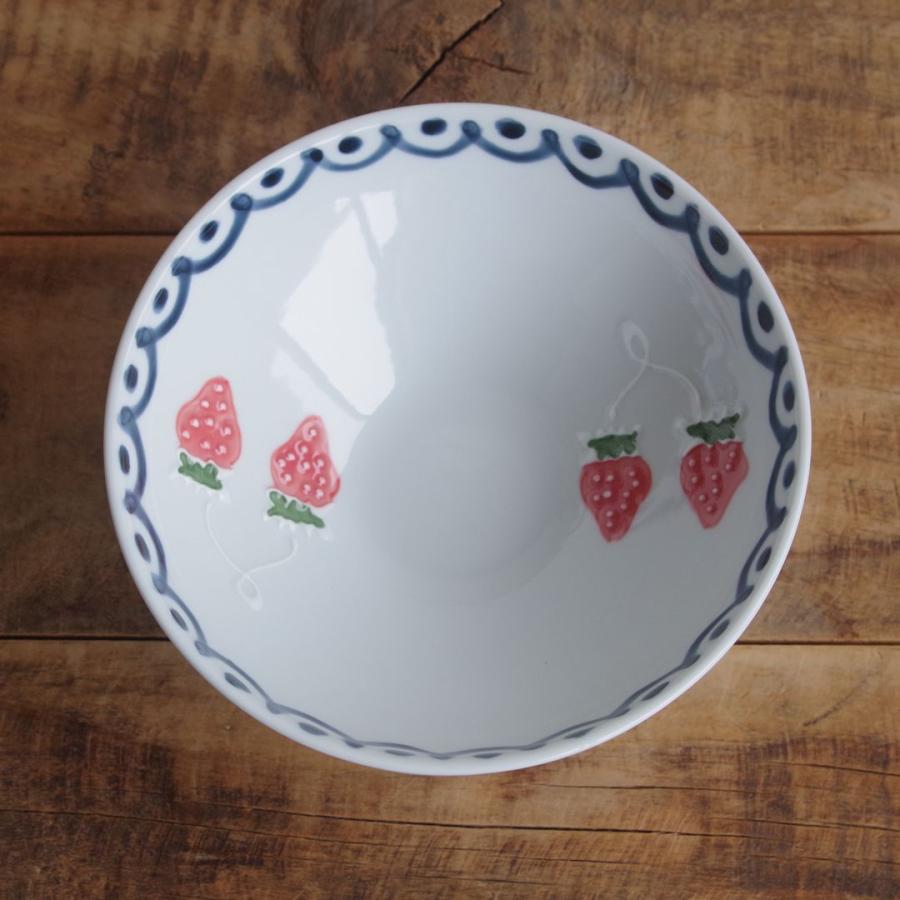 有田焼 徳七窯 オランダ苺 一珍 フルーツ柄 飯碗 ライスボウル ご飯