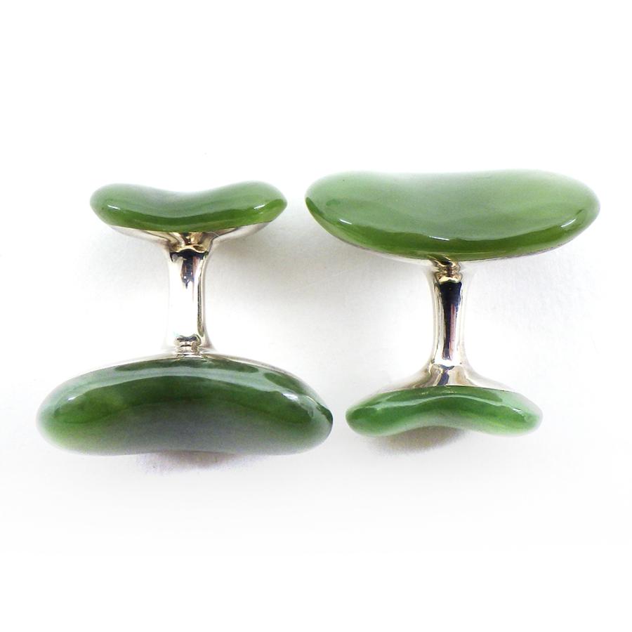 TIFFANY&Co.（ティファニー） ビーン カフスボタン ヒスイ×SV925 箱