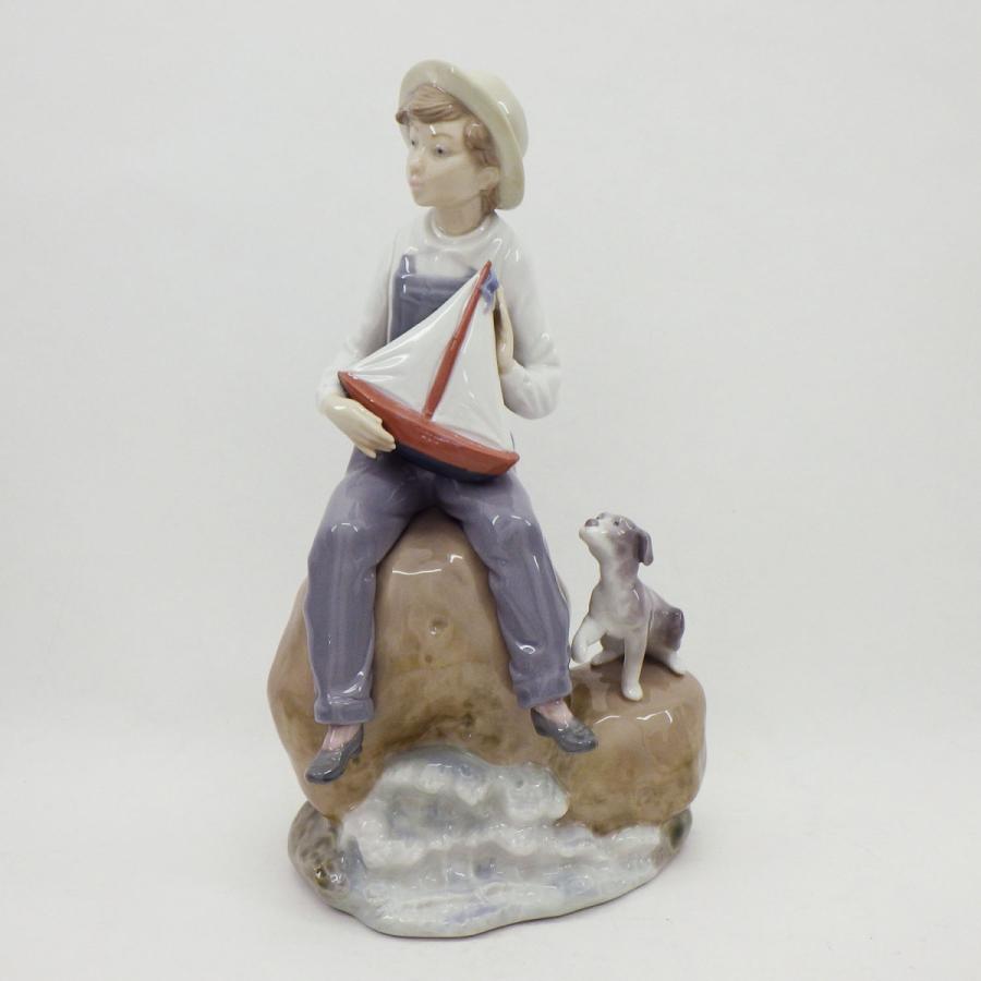 リヤドロ ♯5166 「Sea Fever」 フィギュリン Lladro/ヨット/少年/犬