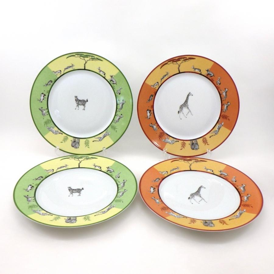 HERMES（エルメス） 美品 アフリカ プレート シマウマ キリン グリーン