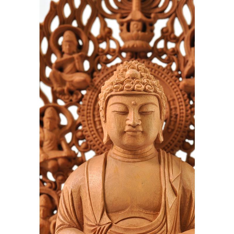 福和屋 仏像 曹洞宗 臨済宗 禅宗 釈迦如来 白檀材 八角台座 飛天光背 2