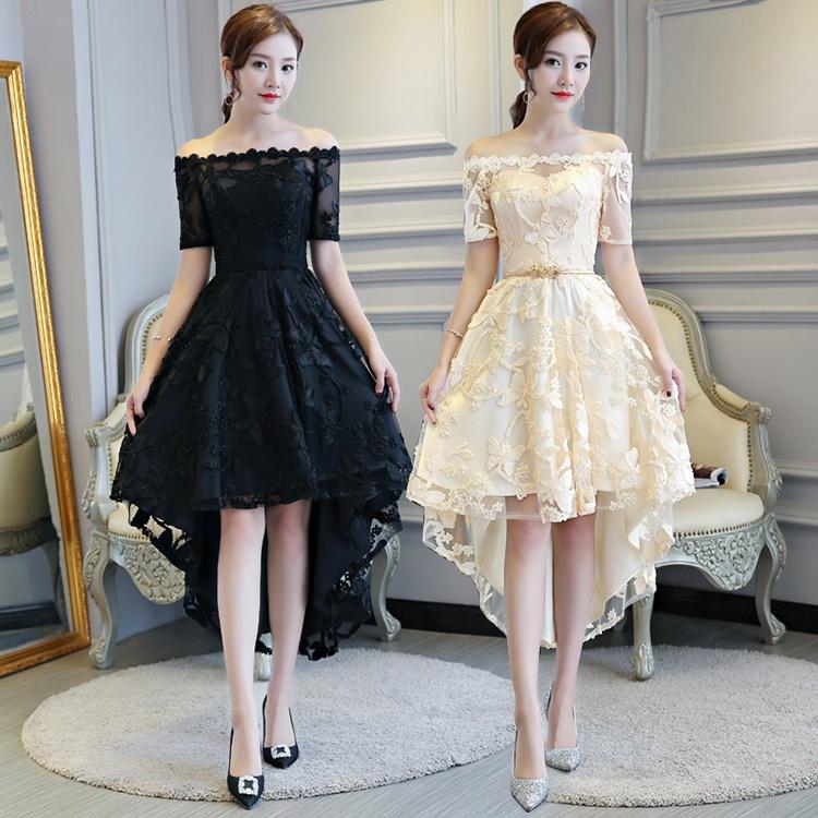 7サイズ・2カラー】パーティードレス フィッシュテール オフショルダー