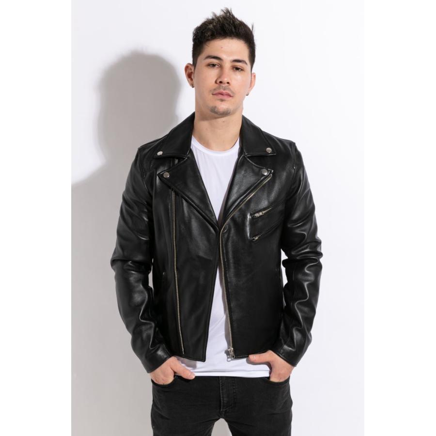 フリーダムレザー 革ジャン メンズ 本革 ダブルライダース レザー