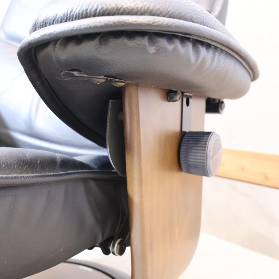 karimoku カリモク 本革 リクライニングチェア オットマン付