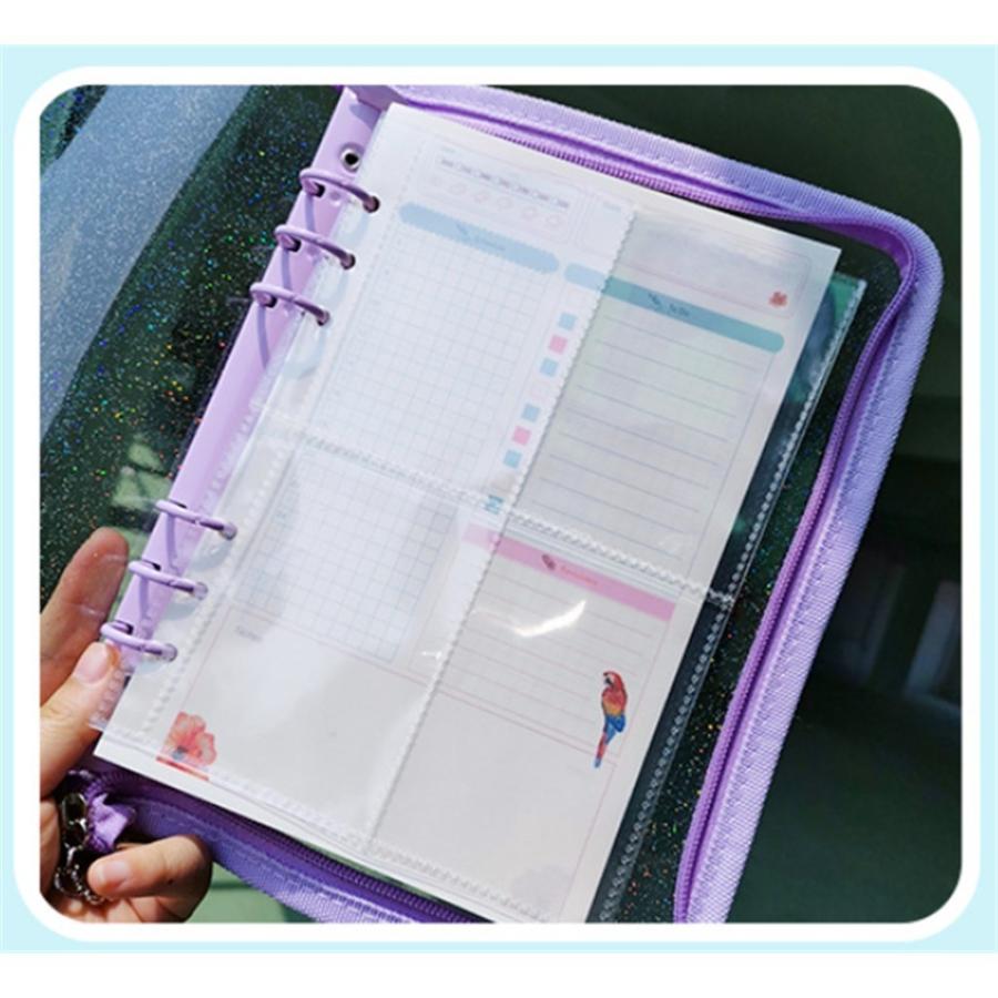 A5 バインダー リフィル10枚付き パープル 6穴 リフィル トレカ