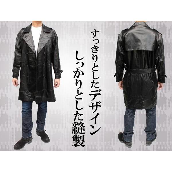 日本製 メンズ レザーコート 牛革 トレンチコート ハーフコート 1357