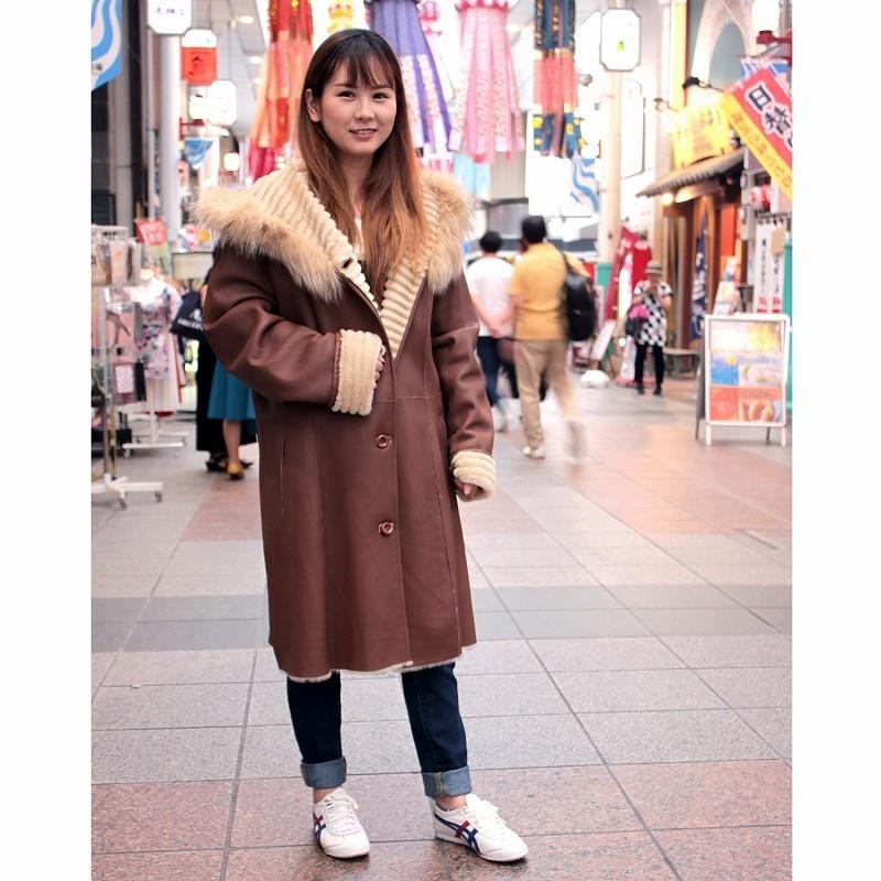 ムートンコート レディース 本革 ラム リバーシブル ロングコート 本物