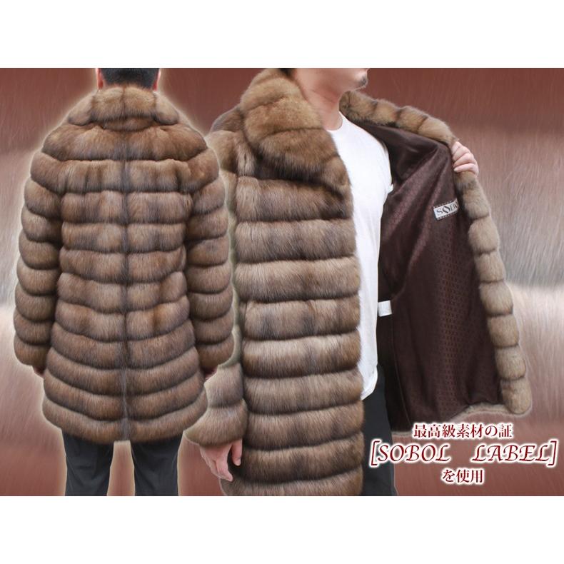 毛皮コート セーブル ファーコート メンズ 日本製 : 本革 レザー 革