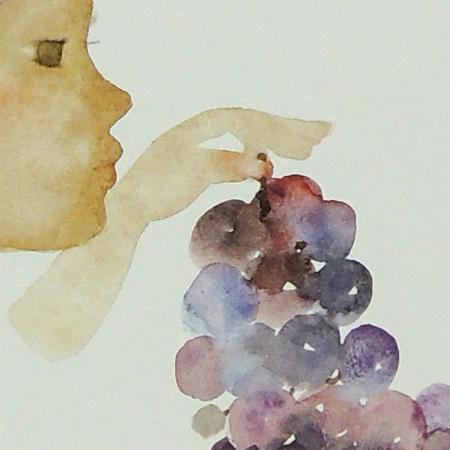 いわさきちひろ 絵画 ぶどうを持つ少女 アートポスター 送料無料