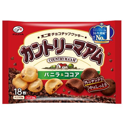 不二家 カントリーマアム バニラ＆ココア 18枚入 クッキー チョコ