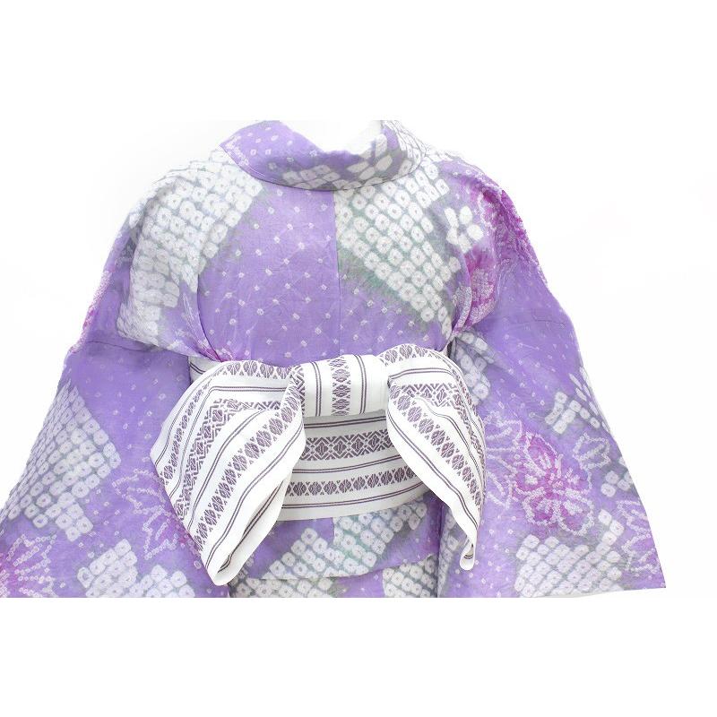 在庫処分 浴衣 本場有松絞り 薄紫色 桜 木綿 伝統工芸品 鳴海絞り 新品