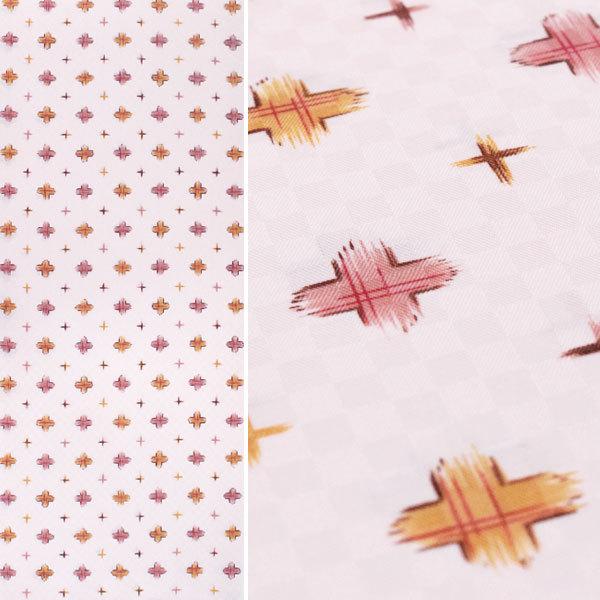 洗える長襦袢 反物） ピンク地 十字絣 15206 ポリエステル 長十