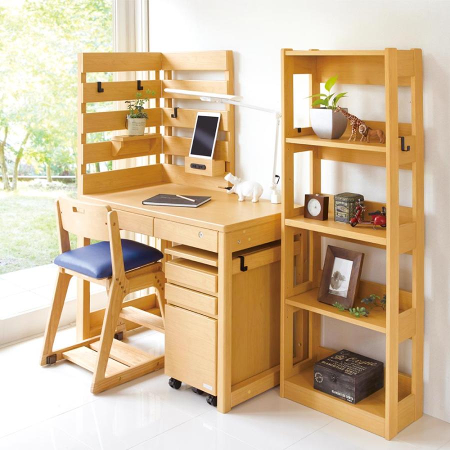 くろがね工作所 パネル付学習机セット [ デスク+ワゴン＋パネル