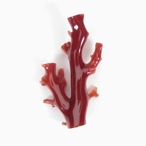宝石珊瑚のSANSUI 血赤珊瑚 ルース 枝サンゴ 無染色 SANSUI : 宝石珊瑚