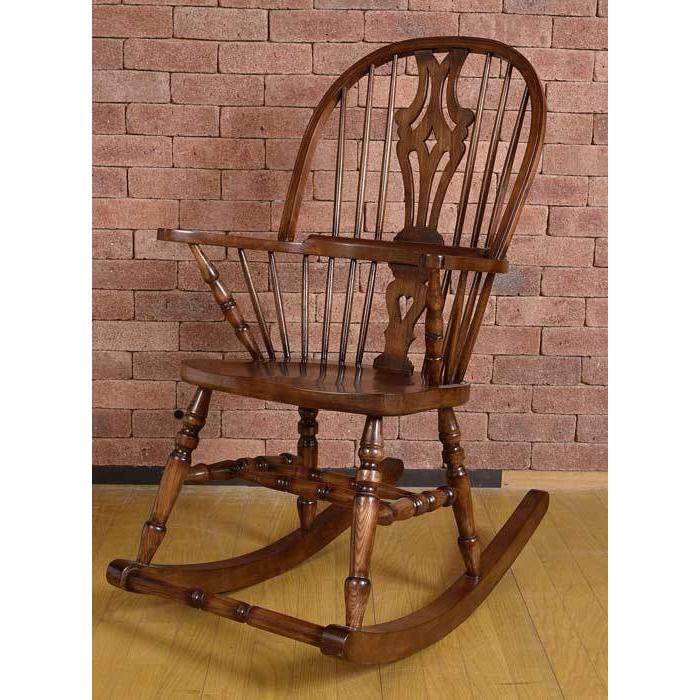 ロッキングチェア 木製 1Pソファー オーク 完成品 レトロ チェア