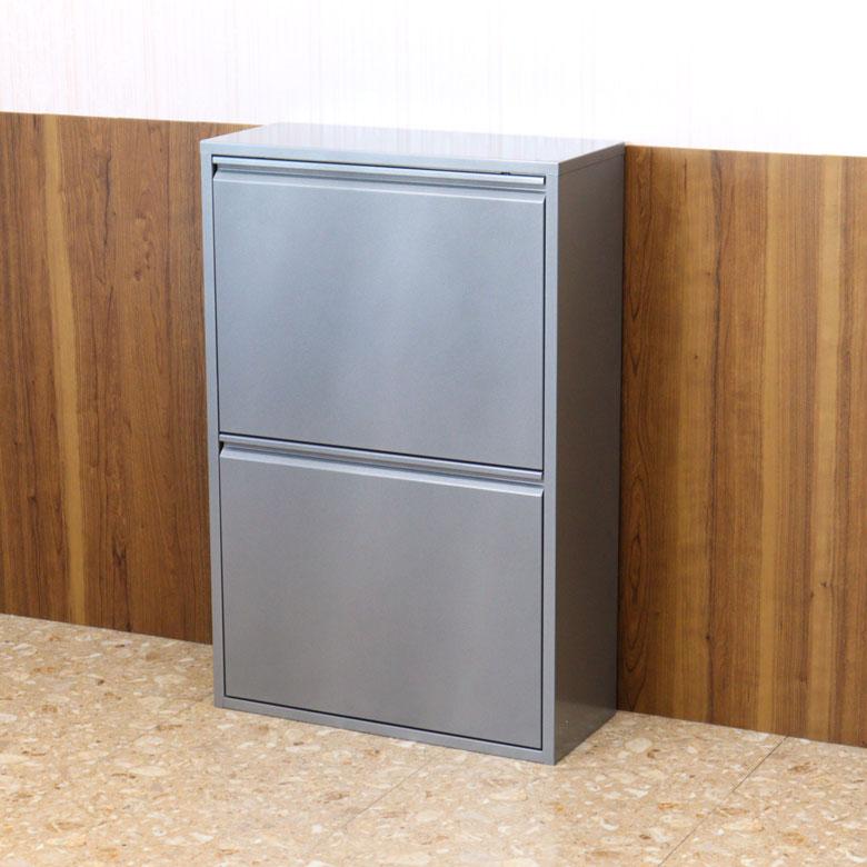 ダストボックス イタリア アイアン DOTTUS グレー 4杯/2段 カラフル