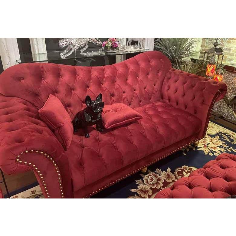 ソファーセット レッド 3人がけ 1人がけ オットマン 応接室用 背もたれ