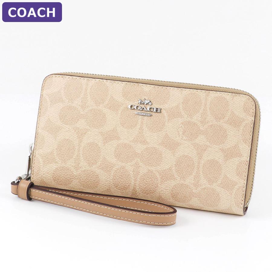 COACH（コーチ） 財布 長財布 CW778 SVPWH ストラップ付 シグネチャー