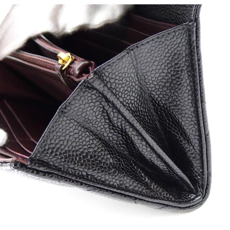 CHANEL（シャネル） 長財布 かぶせ長財布 マトラッセ 黒 キャビア