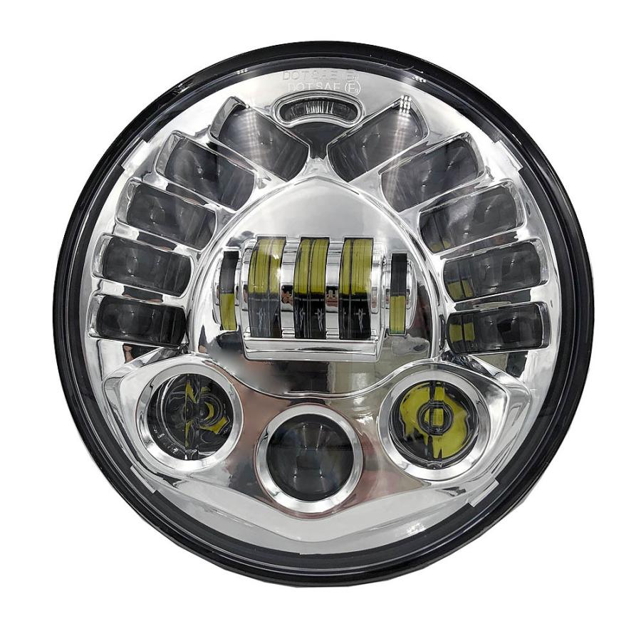 アダプティブ 7インチ LEDヘッドライト クローム : HD-PARTS ハーレー