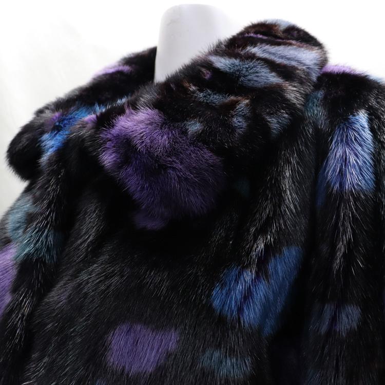 ミンク ファー ジャケット パープル マルチカラー レディース ギフト