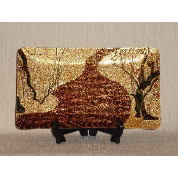 七宝 飾皿 10×6 光琳梅最終価格】七宝焼 飾皿 光琳梅 紅白