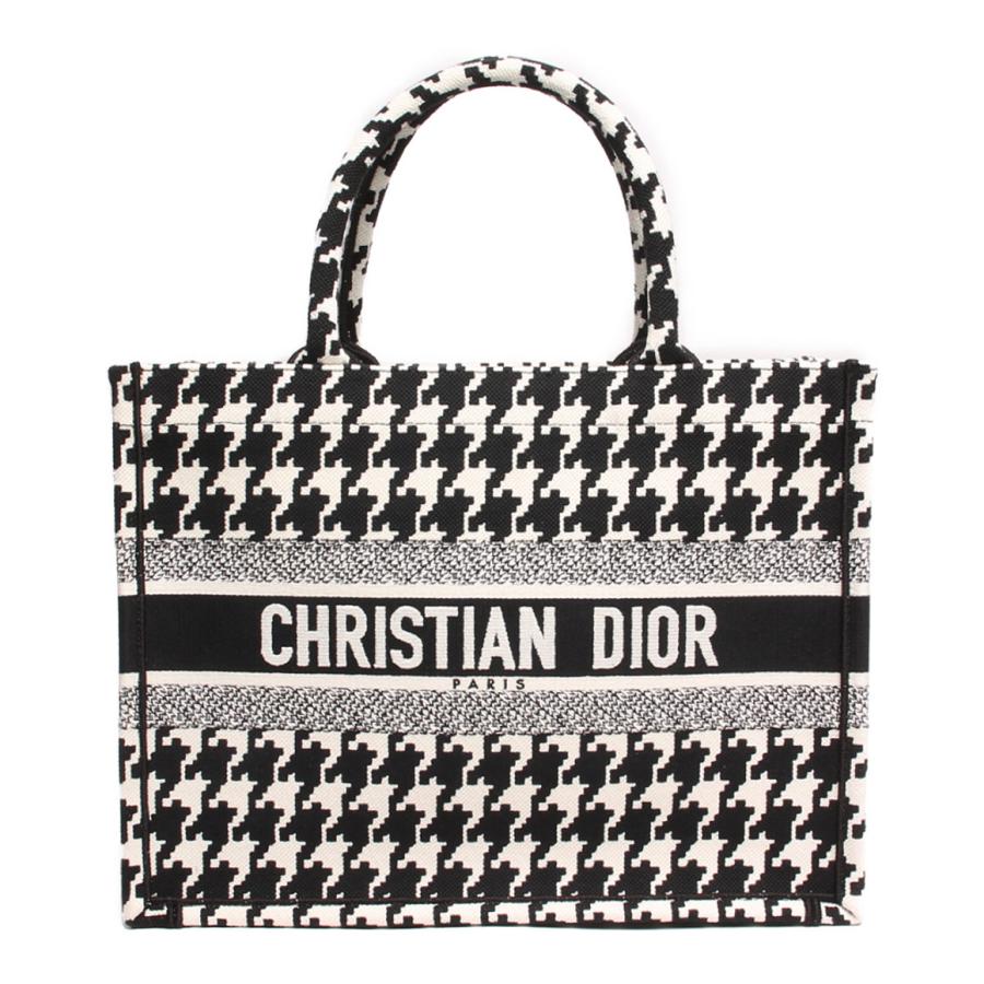 クリスチャンディオール トートバッグ 千鳥格子柄 ブラック & ホワイト