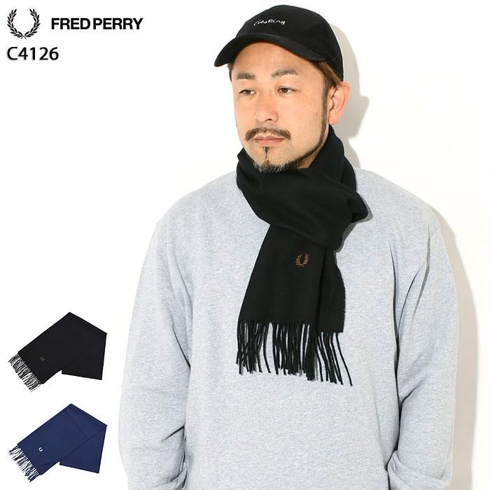 FRED PERRY（フレッドペリー） マフラー メンズ ラムウール スカーフ