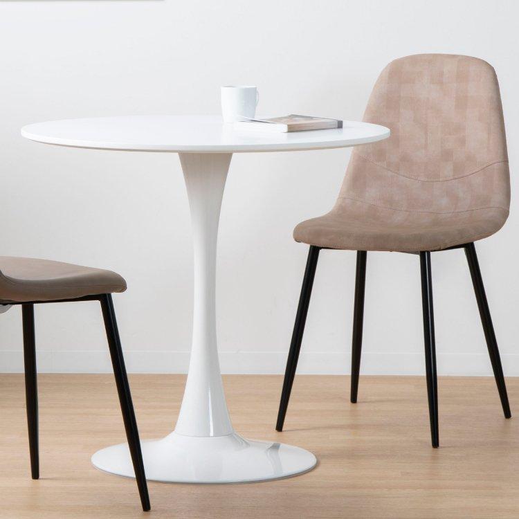 ダイニング テーブル 円形 80 2人用 おしゃれ 北欧 白 シンプル