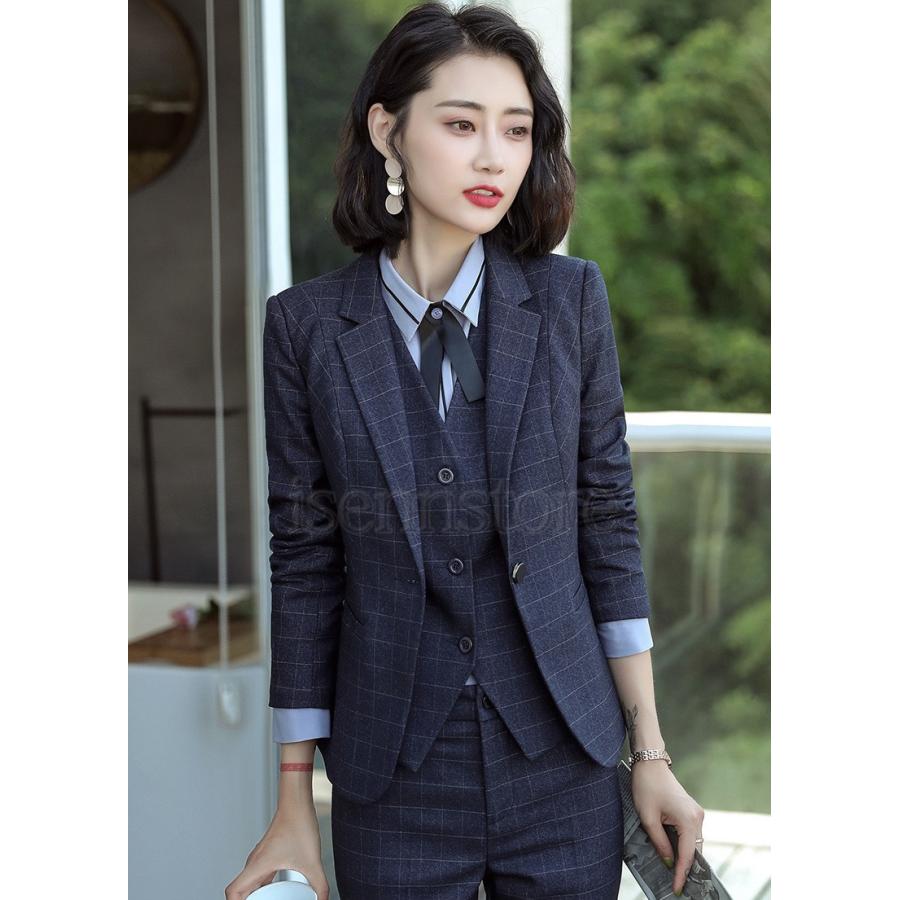 レディース スーツ 5点スーツセット チェック柄 フォーマル