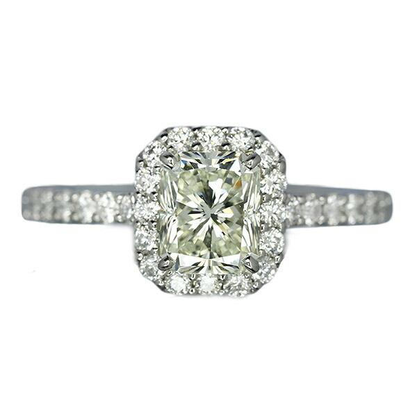 1.2ct ダイヤモンド リング プラチナ Pt900 ラディアン カット Kカラー