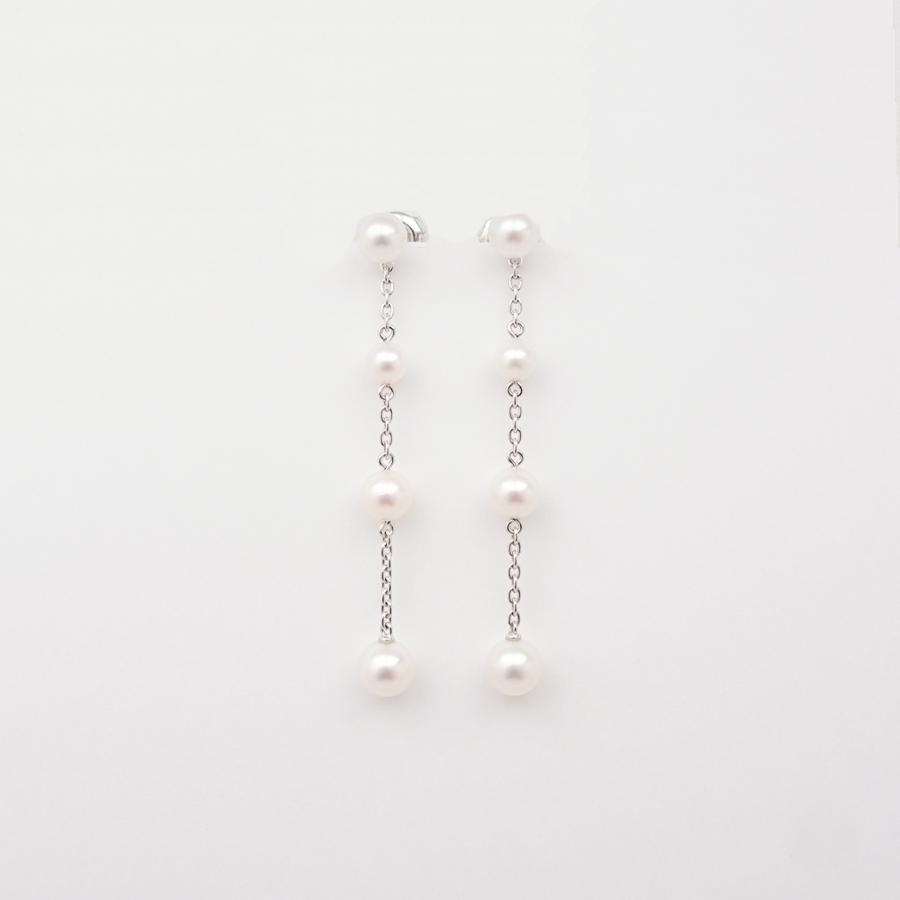 MIKIMOTO（ミキモト） アコヤ真珠 ステーション ピアス K18WG 内箱