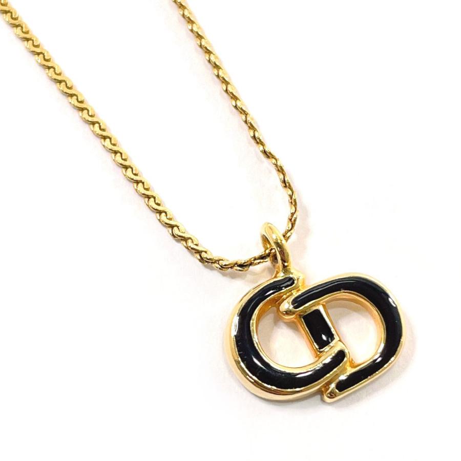 クリスチャンディオール Christian Dior ネックレス ロゴ メタル