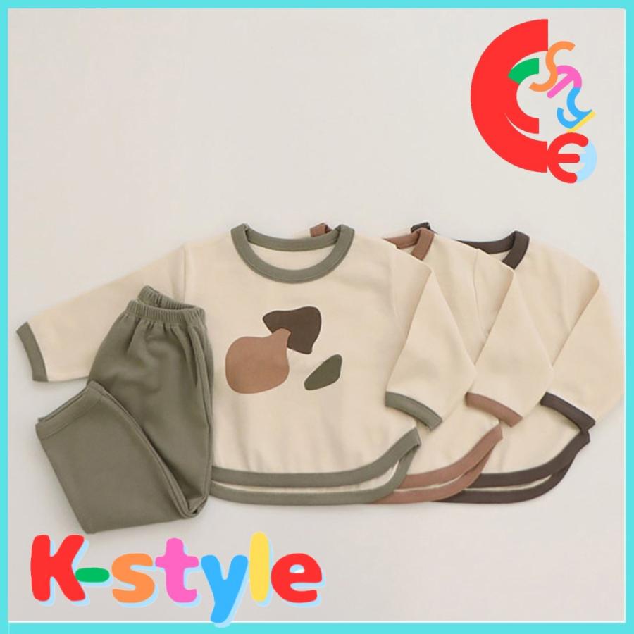 ベビー服 セットアップ 上下セット Tシャツ シンプル 80 90 長袖