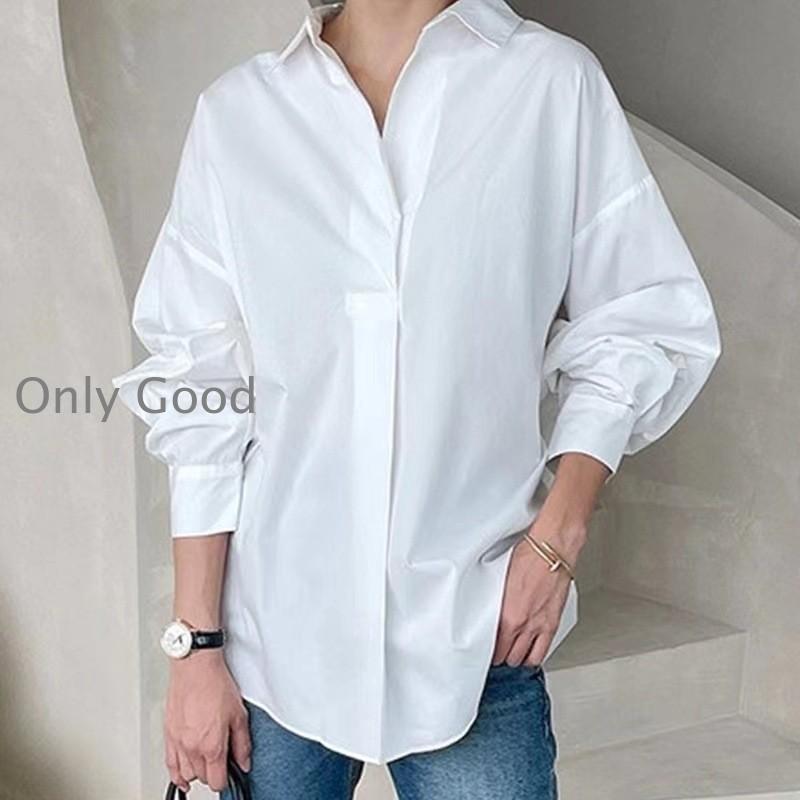 シャツ レディース 白シャツ ブラウス 長袖 ワイシャツ チュニック