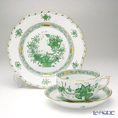 ヘレンド（HEREND） 並行輸入品 インドの華グリーン トリオセット