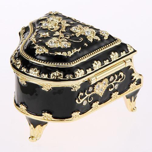 アンチモニーピアノ宝石箱オルゴール ブラック : インテリア雑貨LeMode