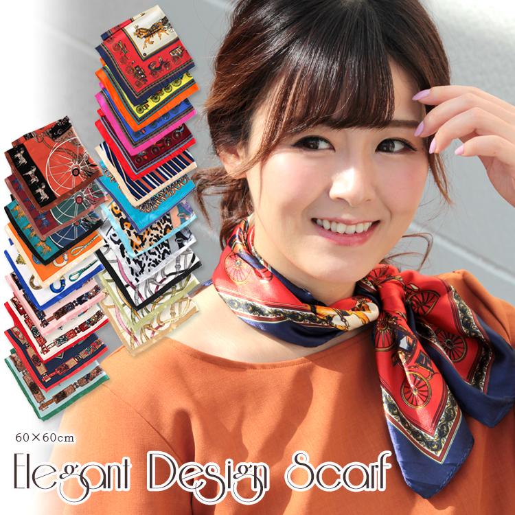 シルク タッチ スカーフ レディース 春 夏 秋 冬 用 サテン 生地 馬