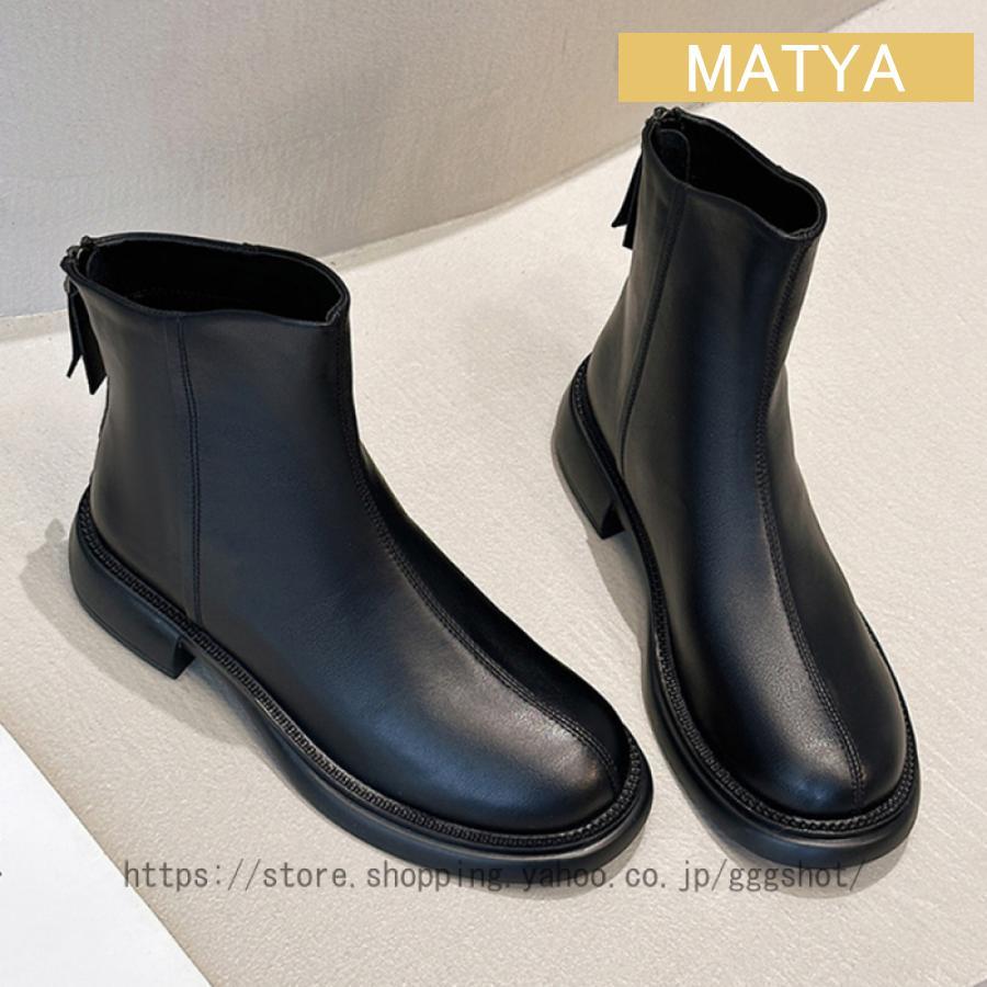 本革 ショートブーツ レディース サイドゴアブーツ ローヒール