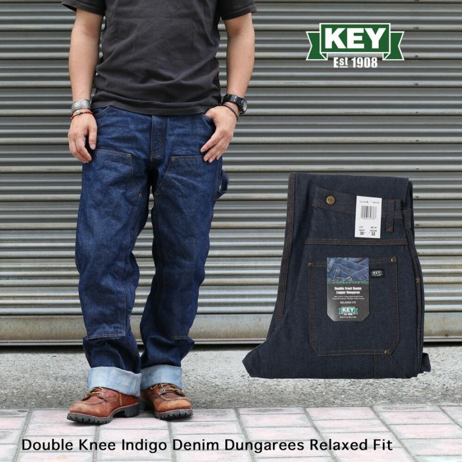 KEY 裾上げ無料 KEY INDUSTRIES,INC. ダブルニーデニムロガーパンツ