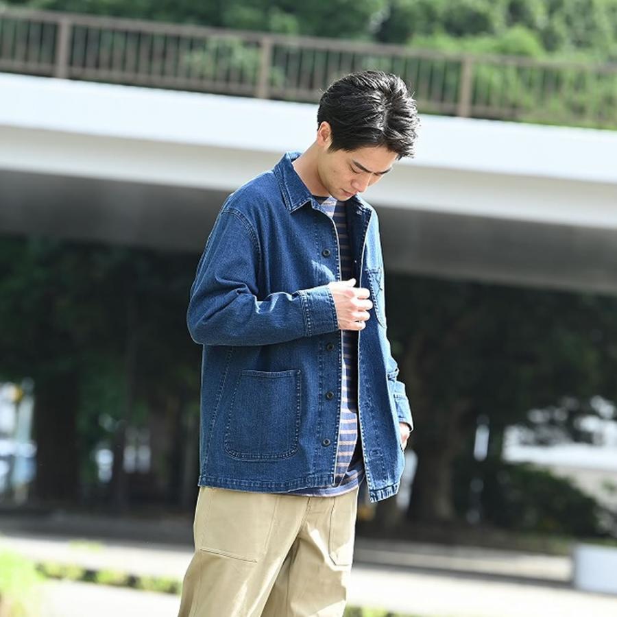 NAVY デニムジャケット Gジャン メンズ ストレッチ ポケット